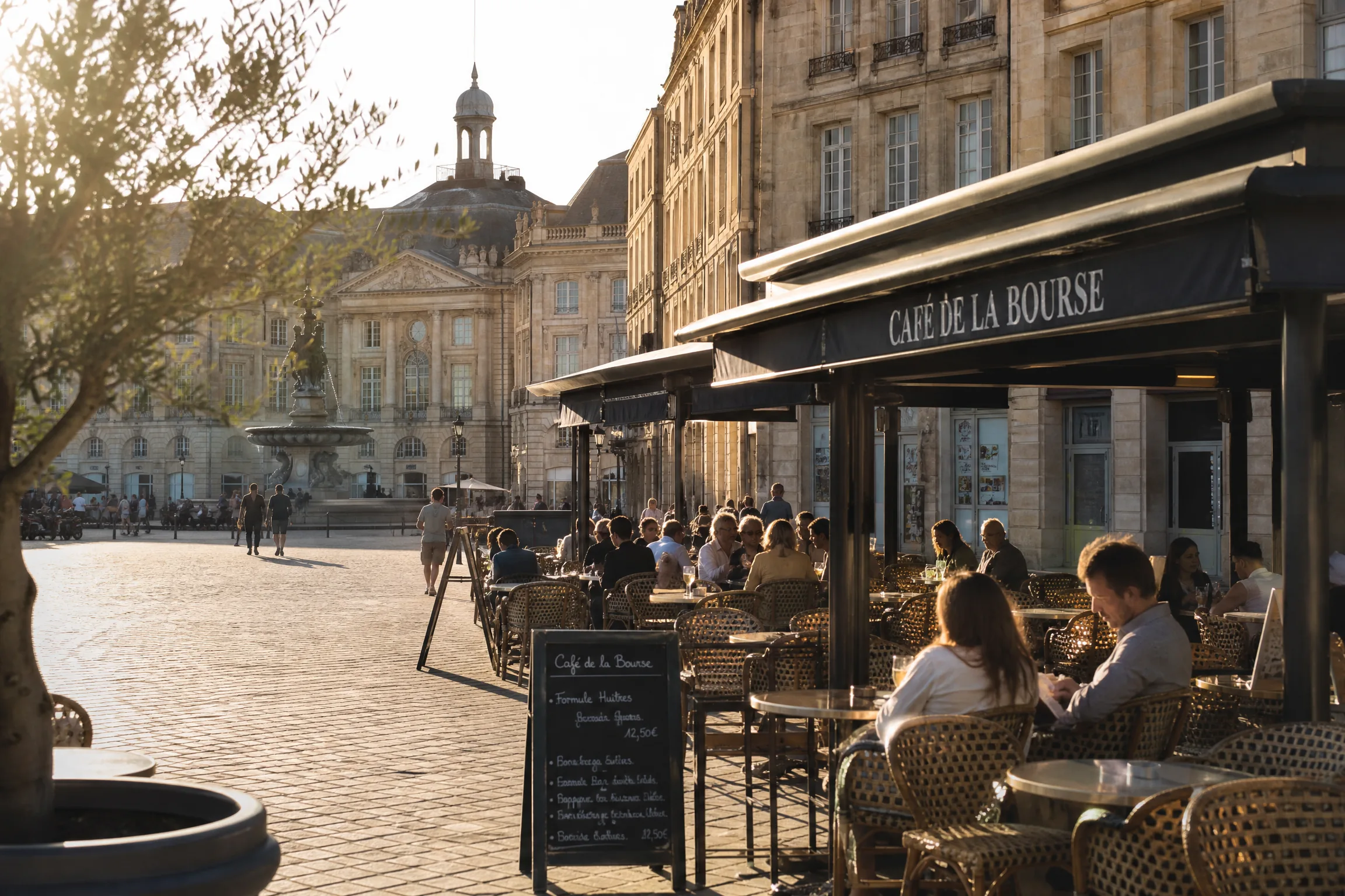 Terrasse bordelaise pour une rencontre senior