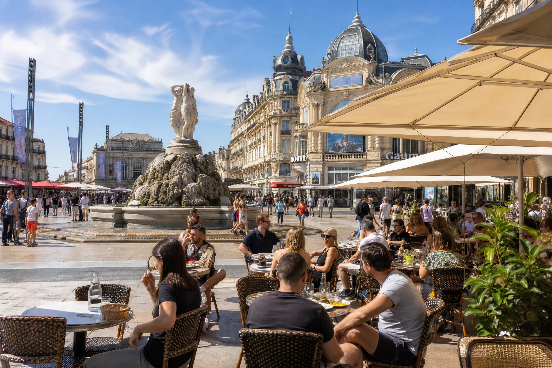 Place de la Comédie à Montpellier pour une rencontre senior