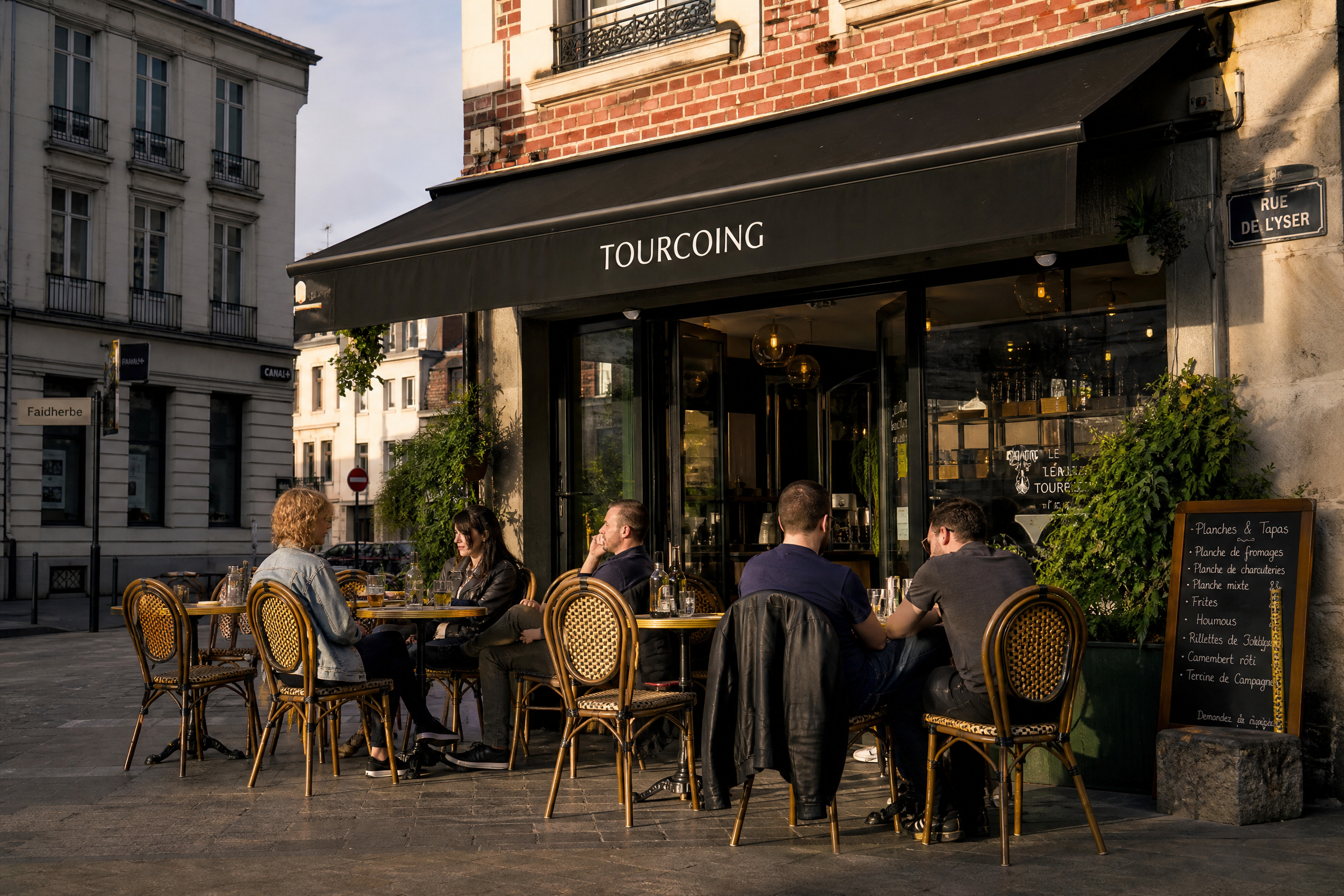 Terrasse de café à Tourcoing pour une rencontre senior